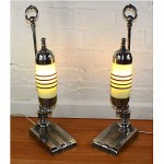 vintage pair of 1930s art deco boudoir lamps z