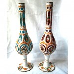 vintage pair of bohemian cut overlay glass rosewater sprinklers z