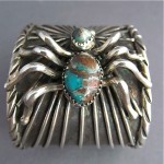 vintage sterling turquoise spider cuff bracelet