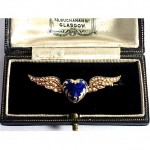 vintage victorian enamel seed pearl brooch