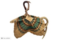 vintage woven antler basket