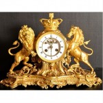 antique 1855 vincenti et cie gilded bronze clock