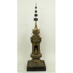 antique 18th century thai carved wood shrine with buddha z