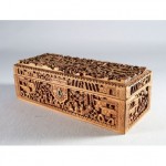 antique 19th century carved sandalwood box