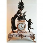 antique 19th century samuel marti figural marble clock