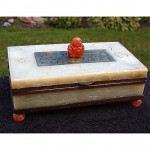 antique c. 1900 chinese carved jade carnelian agate box z