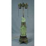 antique chinese carved flourite jade vase lamp