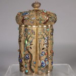 antique chinese silver gilt cloisonne enamel jeweled box