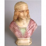 antique italian carved marble and alabaster bust z