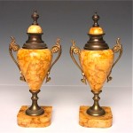 antique pair of c. 1900 french marble urns z