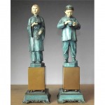 vintage 1930s cast metal hirsch statue bookends z