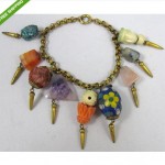 vintage 1940s chinese carved gemstone charm bracelet