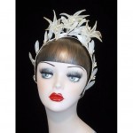 vintage 1940s french celluloid tulle and wax flower bridal tiara z
