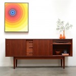 vintage 1950s danish teak long credenza sideboard