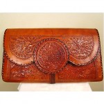 vintage 1950s hand tooled clutch