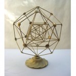 vintage 1960s architetural dodecahedron brass sculpture z