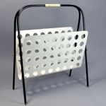 vintage 1960s enamel metal magazine rack