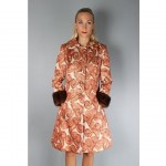 vintage 1960s metallic brocade mink trim coat