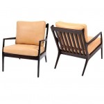 vintage 1960s pair of teak lounge chairs