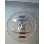 vintage 1969 verner panton for louis poulsen globe pendant light