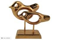 vintage 1970s brass birds sculpture