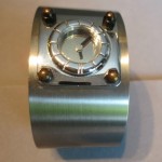 vintage 1970s lanvin metal over leather watch