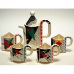 vintage 1980s memphis style carnival tea set