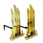 vintage art deco brass andirons