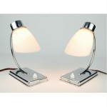 vintage art deco chrome bedside lamps