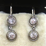 vintage art deco diamond drop earrings