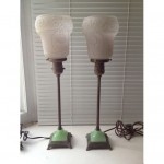 vintage art deco jadeite lamps