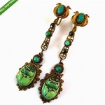 vintage art deco neiger scarab earrings