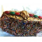 vintage art nouveau trinity purse with semi precious stones