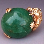 vintage chinese 14k jade jadeite dragon ring