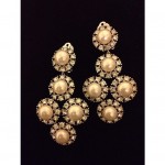 vintage ciner rhinestone and pearl earrings