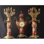 vintage french clock with matching candelabra