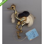 vintage hattie carnegie ostrich brooch