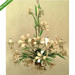 vintage italian floral tole chandelier