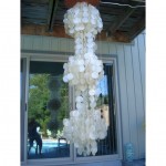 vintage mid-century capiz shell chandelier z