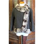 vintage mid-century chinchilla trim wool coat z