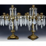 vintage pair 1920s gilt bronze candelabra z