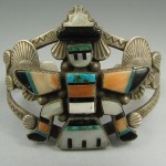 vintage zuni mosaic stone knifewing bracelet