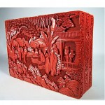 antique 19th century chinese carved cinnabar lacquer box