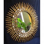 antique 19th century hand carved gilt wood mirror