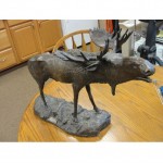 antique a r bayker cast bronze moose statue