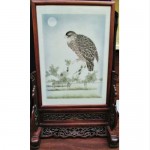 antique chinese porcelain plaque hongmu wood table screen