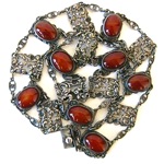 antique edwardian carved carnelian filigree necklace