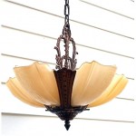 antique puritan art eco slip shade chandelier