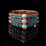 antique victorian persian seed pearl 14k ring