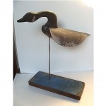 antqiue early 20th century wood and tin folk art goose decoy